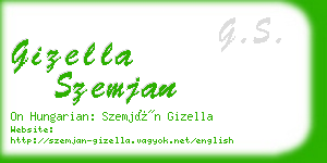 gizella szemjan business card